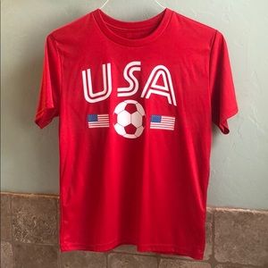 USA soccer athletic T-shirt.